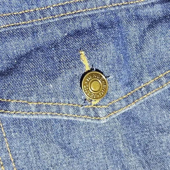 HengSheng Jeans Sherpa Lined Dark Denim Button-Down Jacket Winter MED Blue MENS - Picture 6 of 10